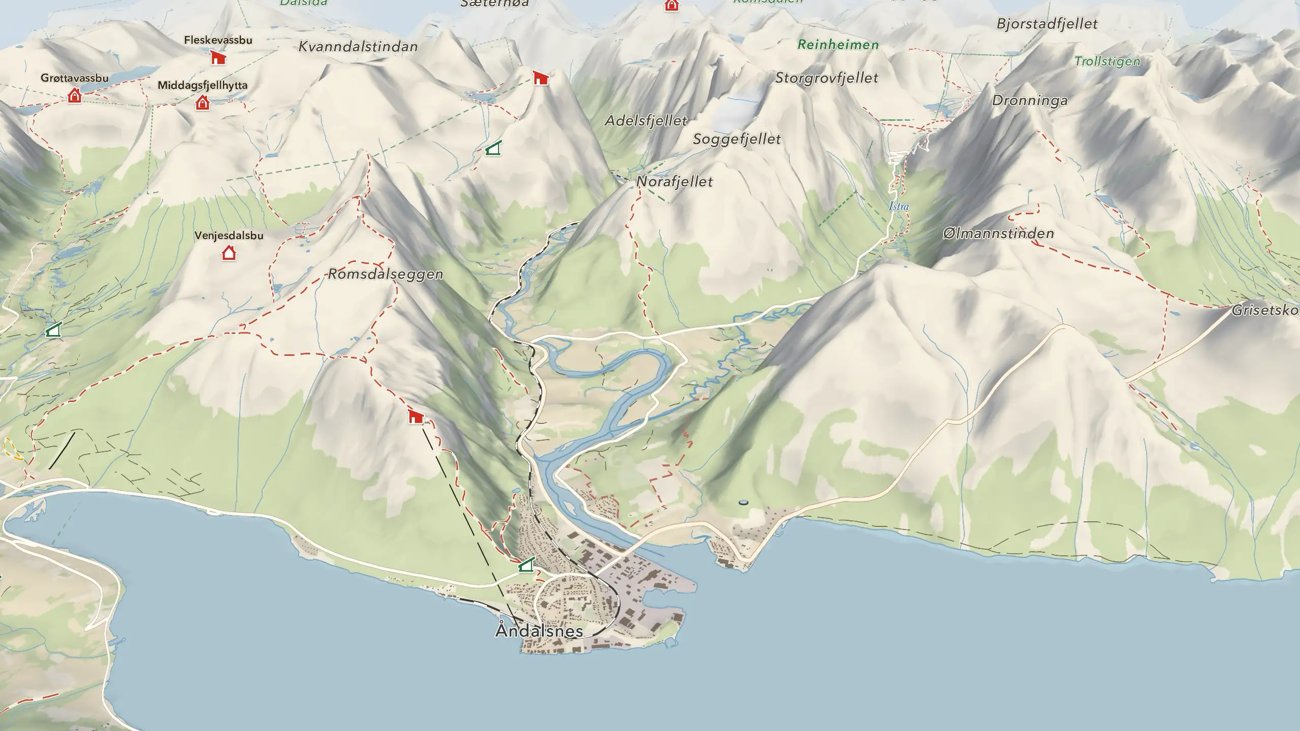 Kartet i bevegelse: Romsdalen, Kebnekaise, Reinebringen, Landmannalaugar, Preikestolen, Koli